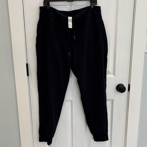 Fleece-lined Black Jogger Pants